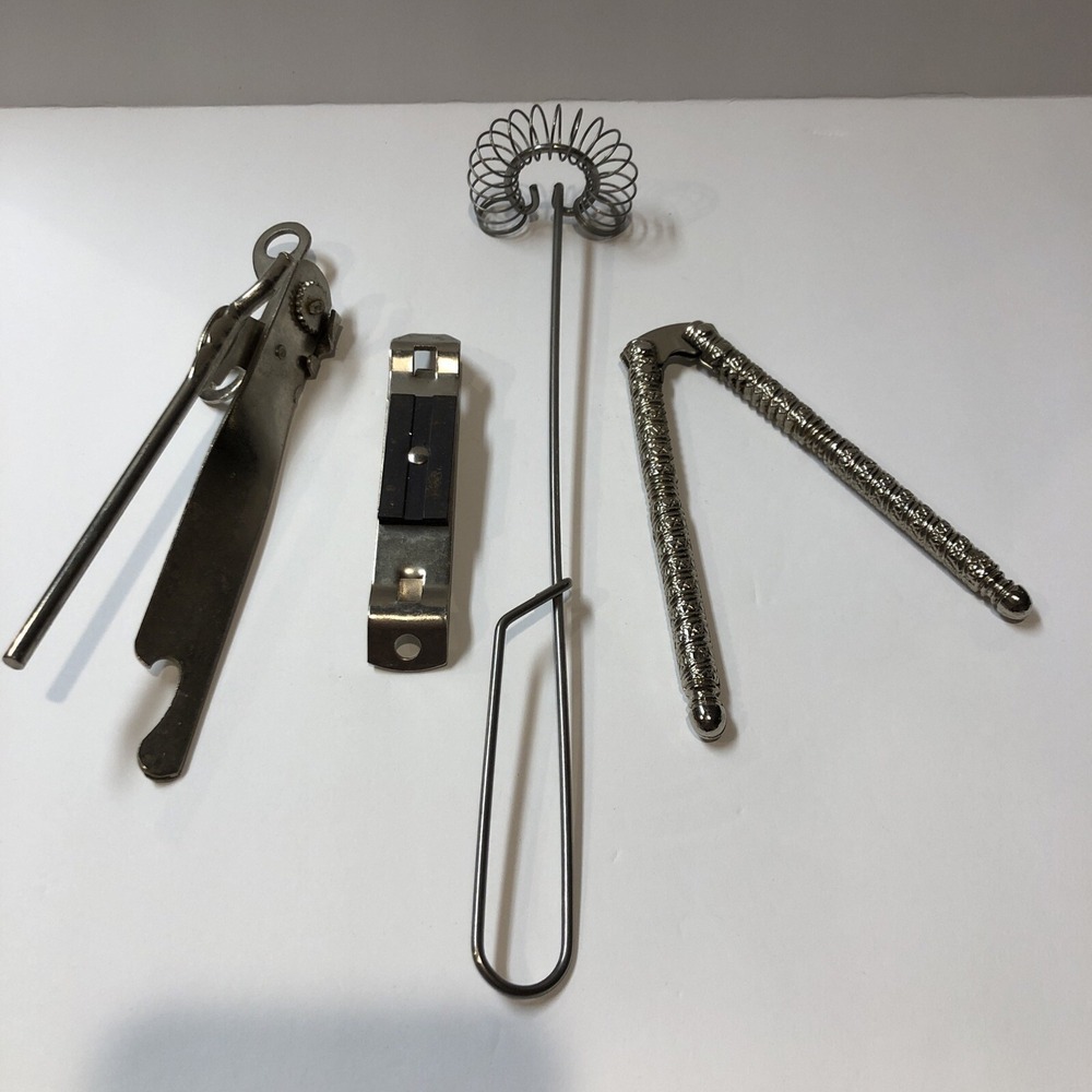 Metal Kitchen Utensils (Set Of 4) Can Openers, Nut Cracker, Stirrer/Wisk - Picture 6 of 6